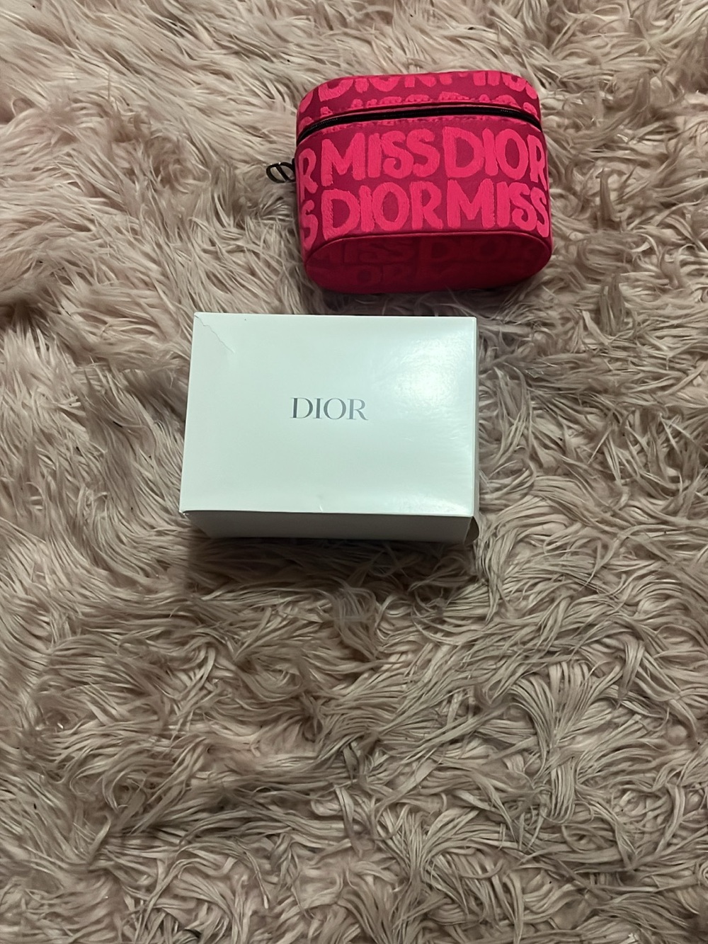 Dior Hot Pink Miss Dior Logo Cosmetic Case